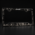 CarbonERA Black Forged Carbon License Plate Frame – standing product view