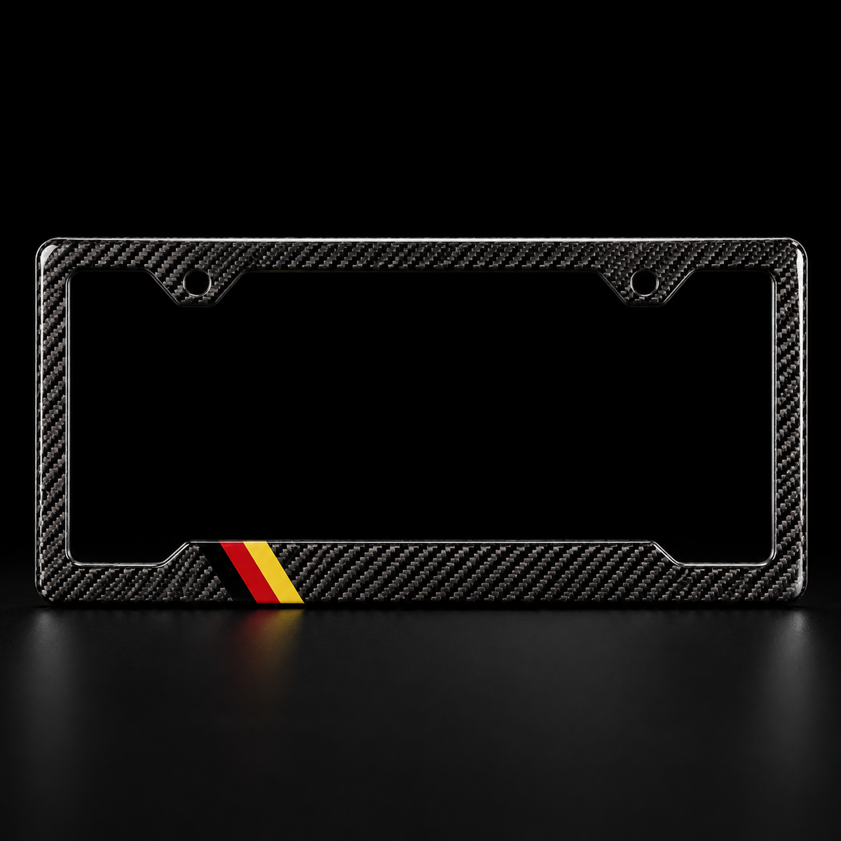 CarbonERA Gloss4K German Flag License Plate Frame – front view