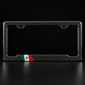 CarbonERA Gloss4K Mexican Flag License Plate Frame – front view