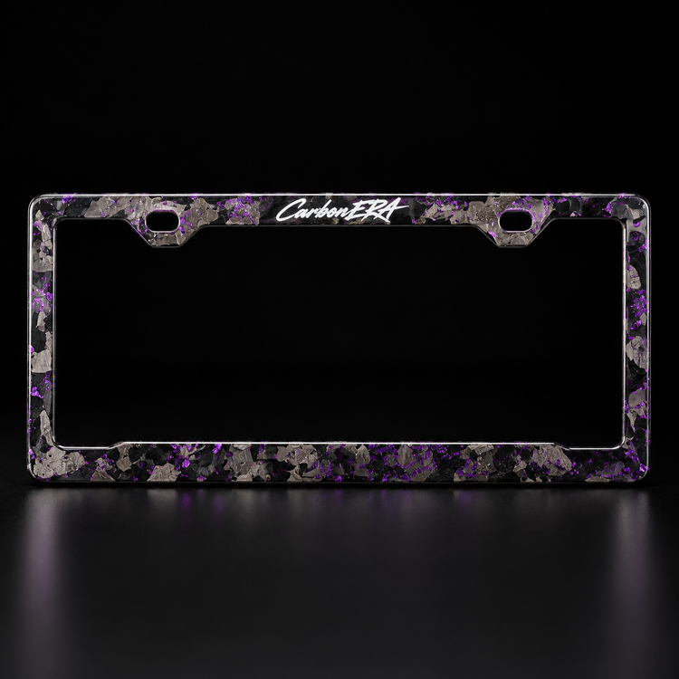 Carbon Era Purple Forged Carbon License Plate Frame