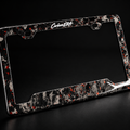 CarbonERA Red Forged Carbon License Plate Frame – material detail view