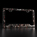 CarbonERA Red Forged Carbon License Plate Frame – standing product view