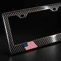 CarbonERA Gloss4K US Flag License Plate Frame – material detail view